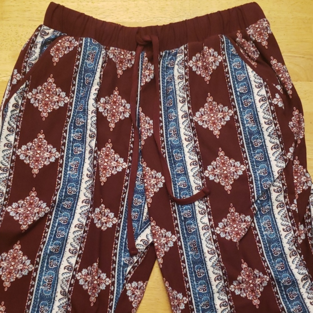 💢Pink rose vintage boho lounge pants